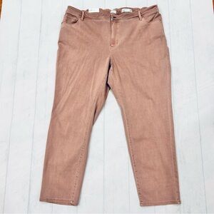22W J Jill Denim NWT Authentic Fit Slim Ankle Jeans in light cameo Dusty Rose